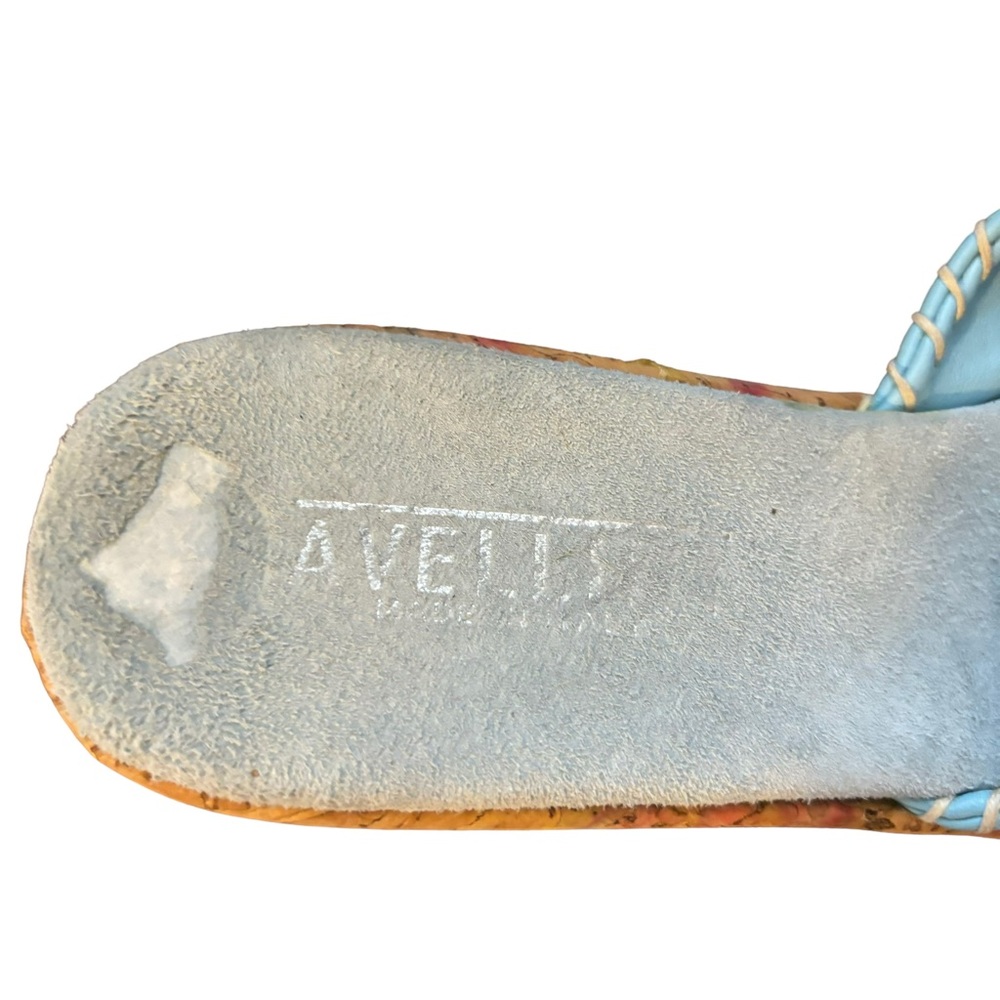 Avellini‎ Italian Light Blue Knot Wedge Sandals - Picture 5 of 7